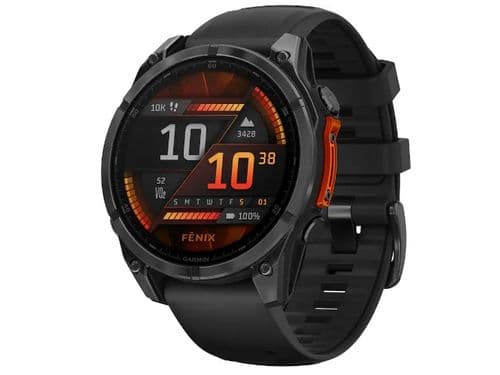 Garmin - fenix 8 AMOLED GPS Smartwatch 47 mm Slate Gray with Black Silicone Band